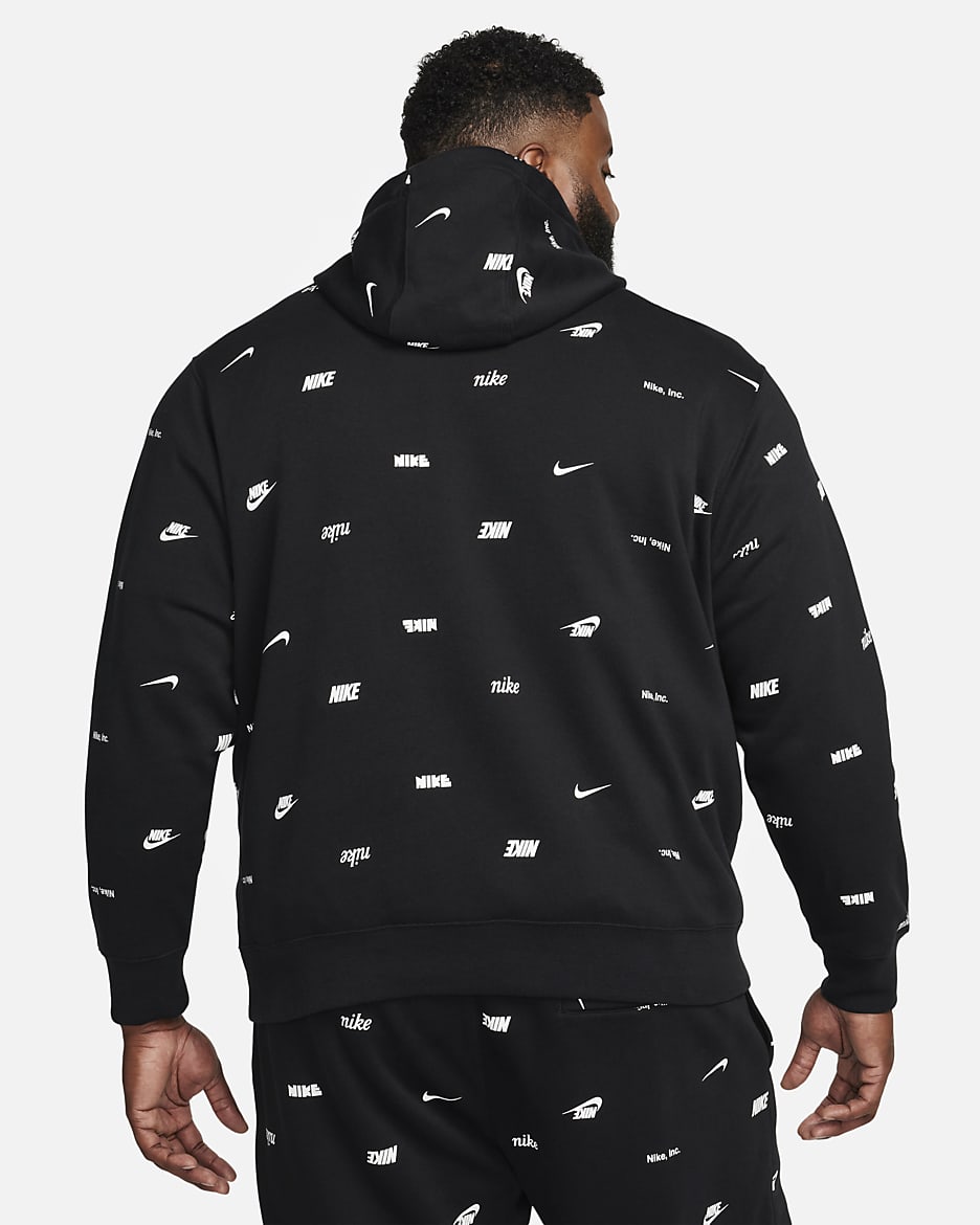 Nike Club Fleece Men s Allover Print Pullover Hoodie